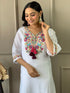 Off White Chanderi Pant Suit Acy9293 Back View