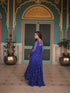Blue Faux Georgette Anarkali Dress Acy9315 Closure View