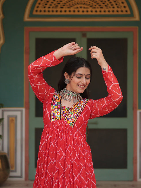 Orange Faux Georgette Anarkali Dress Acy9316 Back View