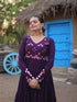 Purple Rayon Anarkali Dress Acy9361 Back View