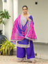 Purple Chinon Palazzo Suit Acy9381 Back View