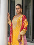 Yellow Chinon Palazzo Suit Acy9382 Back View