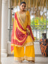 Yellow Chinon Palazzo Suit Acy9382 Salwar Kameez