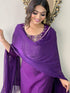 Purple Rayon Slub Pant Suit Acy9401 Back View
