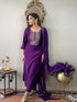 Purple Rayon Slub Pant Suit Acy9401 Salwar Kameez