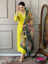 Lime Viscose Chanderi Pant Suit Acy9402 Closure View