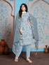 Blue Faux Georgette Pant Suit Acy9434