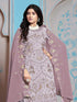 Purple Faux Georgette Pant Suit Acy9436 Closure View