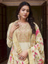 Cream Vichitra Silk Anarkali Dress Acy9463 Closure View