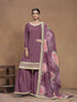 Burgundy Roman Silk Palazzo Suit Acy9469