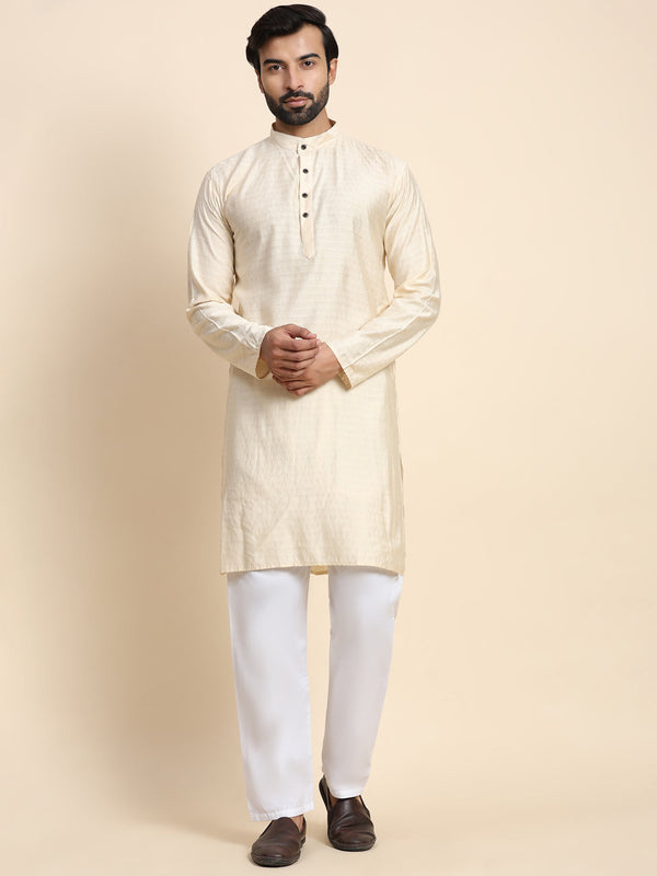 Cream Kurta Viscose Rayon Payjama