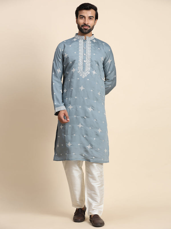 Blue Kurta Silk Payjama