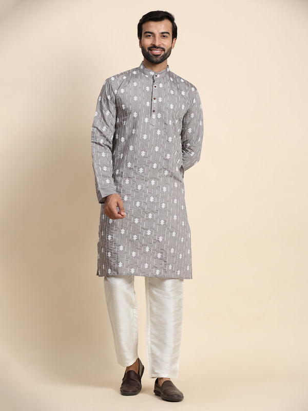Grey Kurta Viscose Rayon Payjama