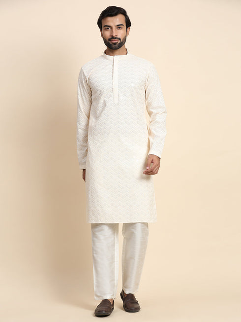 Cream Kurta Cotton Payjama