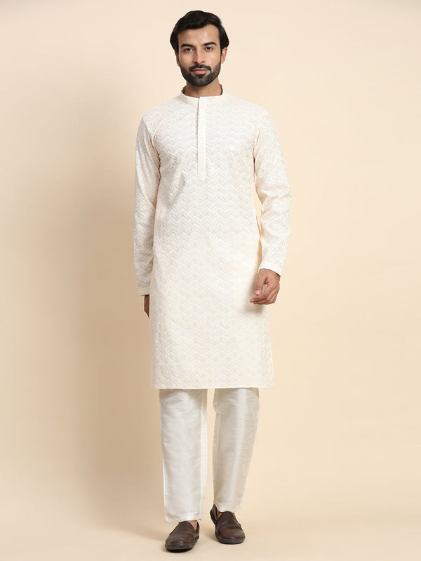 Cream Kurta Cotton Payjama