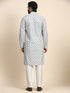 Grey Kurta Cotton Payjama Closure View