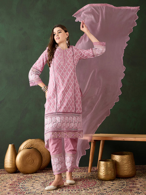 Pink Cotton Pant Suit Acy9523