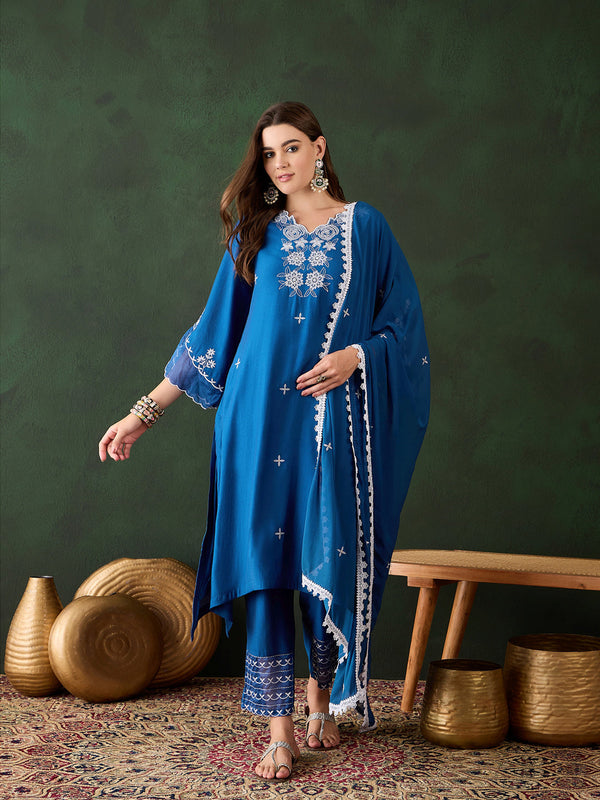 Blue Chanderi Pant Suit Acy9526