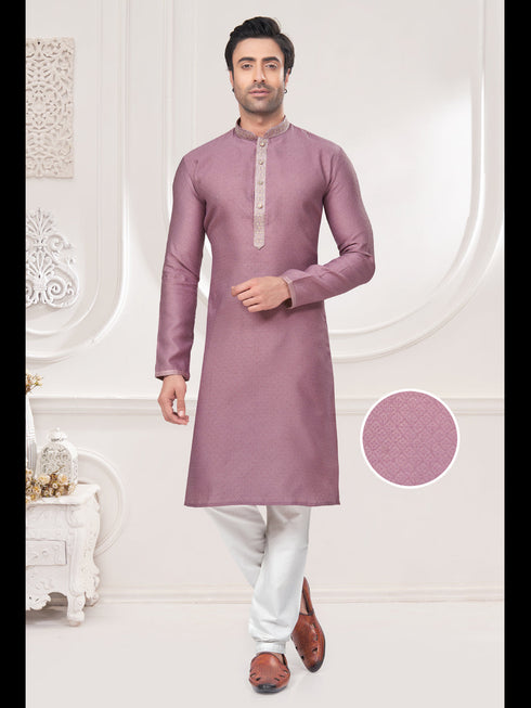 Purple Kurta Jacquard Payjama