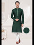 Green Kurta Jacquard Payjama
