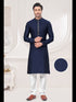 Blue Kurta Jacquard Payjama
