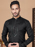 Black Kurta Silk Payjama Closure View