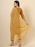 Mustard Cotton Pant Suit Acy9575 Closure View
