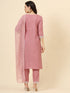 Pink Cotton Pant Suit Acy9579 Closure View