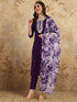 Wine Chanderi Pant Suit Acy9729 Closure View