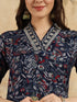 Navy Blue Viscose Chanderi Pant Suit Acy9760 Back View