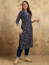 Navy Blue Viscose Chanderi Pant Suit Acy9760 Salwar Kameez