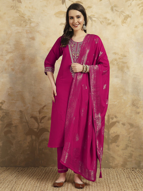 Pink Chanderi Pant Suit Acy9763