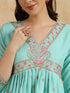Sky Blue Rayon Slub Pant Suit Acy9765 Back View