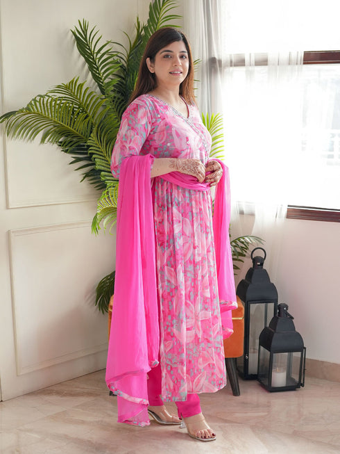 Pink Georgette Pant Suit Acy9767 Salwar Kameez