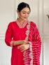 Red Chanderi Pant Suit Acy9769 Back View