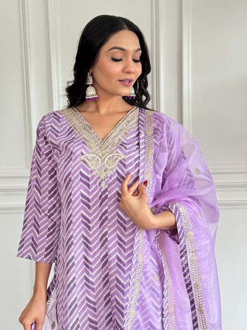 Lavender French Crepe Pant Suit Acy9770 Back View