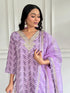 Lavender French Crepe Pant Suit Acy9770 Back View