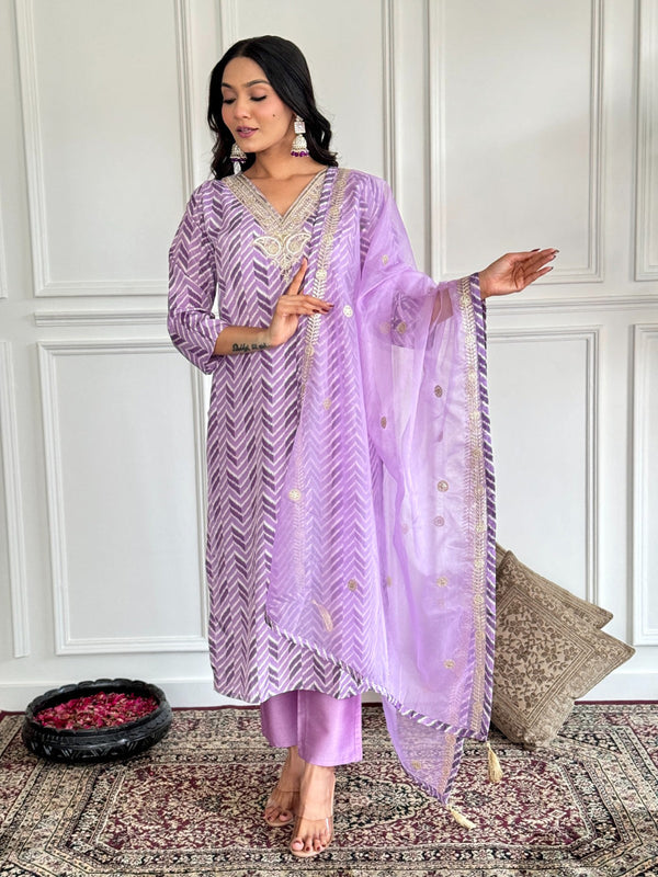 Lavender French Crepe Pant Suit Acy9770