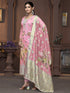Pink Viscose Organza Pant Suit Acy9827 Back View