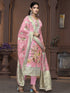 Pink Viscose Organza Pant Suit Acy9827 Salwar Kameez