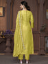 Lime Viscose Organza Pant Suit Acy9829 Closure View