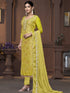 Lime Viscose Organza Pant Suit Acy9829 Back View