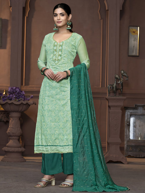 Sea Green Modal Pant Suit Acy9835 Back View