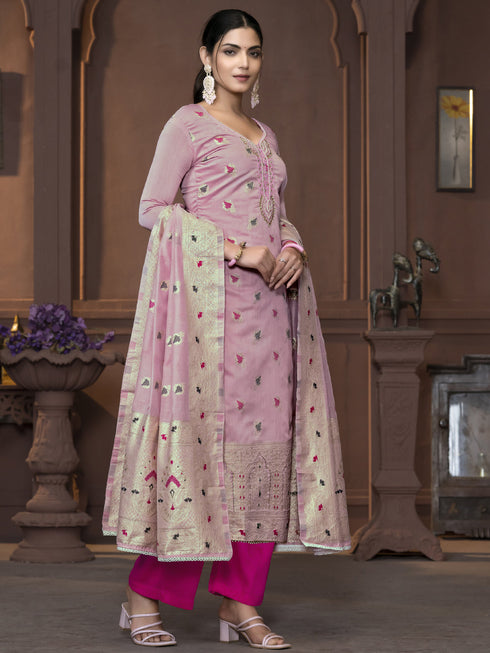 Pink Muslin Pant Suit Acy9836 Salwar Kameez