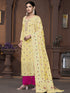 Yellow Muslin Pant Suit Acy9837 Back View