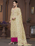 Cream Muslin Pant Suit Acy9838 Back View