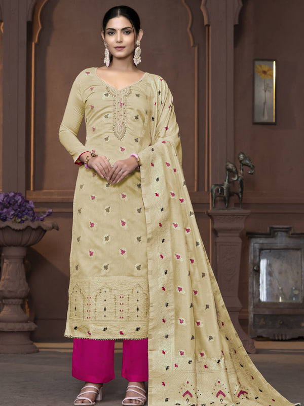 Cream Muslin Pant Suit Acy9838