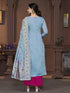 Blue Muslin Pant Suit Acy9839 Closure View