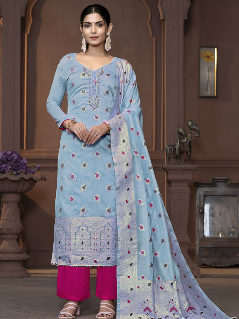 Blue Muslin Pant Suit Acy9839