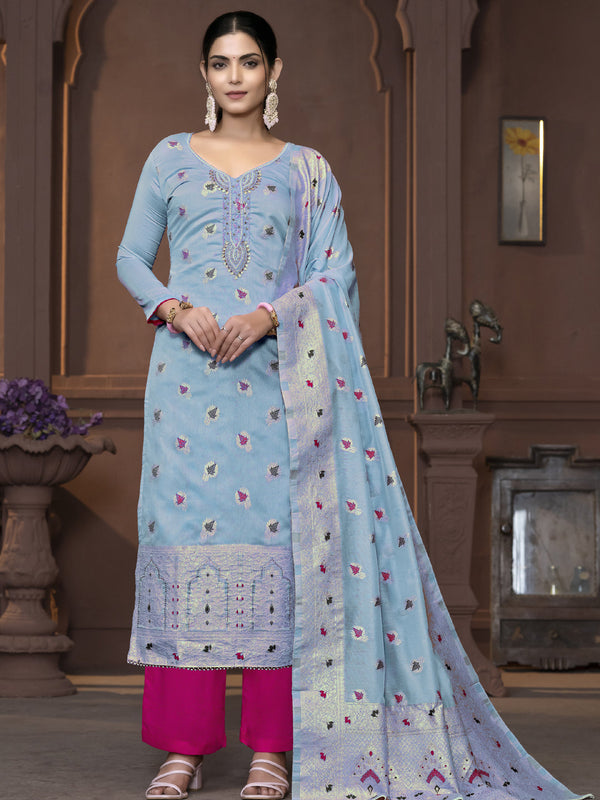 Blue Muslin Pant Suit Acy9839